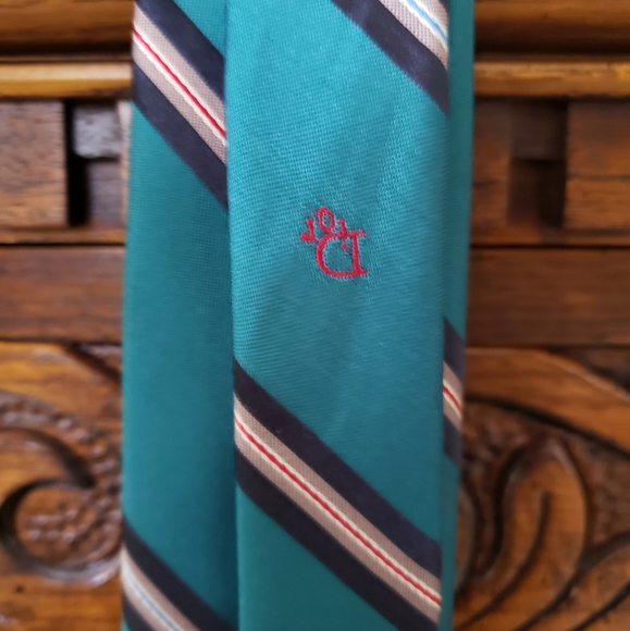 ⭐DIOR | Vintage Green Logo Striped Tie Spring Wedding Easter Graduation Party - Picture 9 of 16